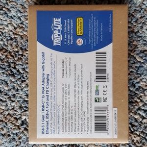 Tripp lite USB-C to VGA adapter w gigabit ethernet USB port & PD charging NEW